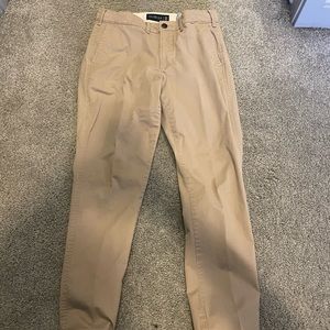 Abercrombie and fitch athletic skinny stretch khaki chinos